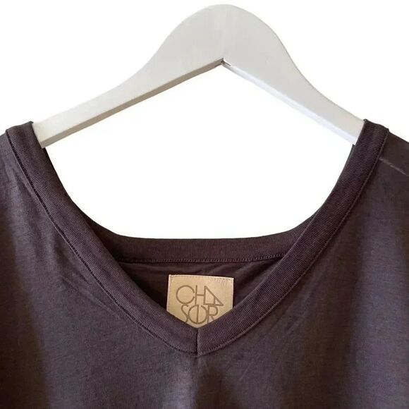 NWT Chaser V NECK TULIP BACK PULLOVER Union Black Long Sleeves Women’s Blouse M - Picture 3 of 11